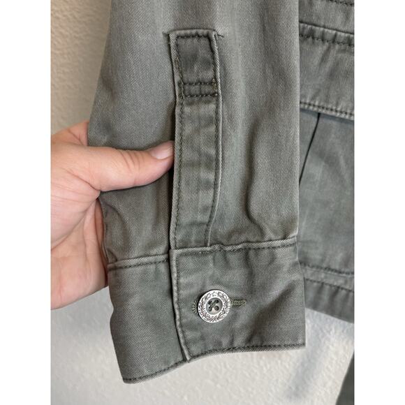 VTG Levi's Women’s Sz M Utility Jacket Green Hooded Drawstring Chore Gremlin Y2K - Picture 5 of 10